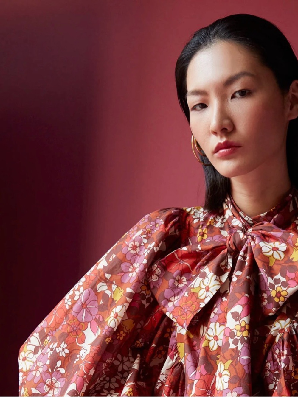 The Label Celeste Blouse in Prune (print) - Picture 3 of 15